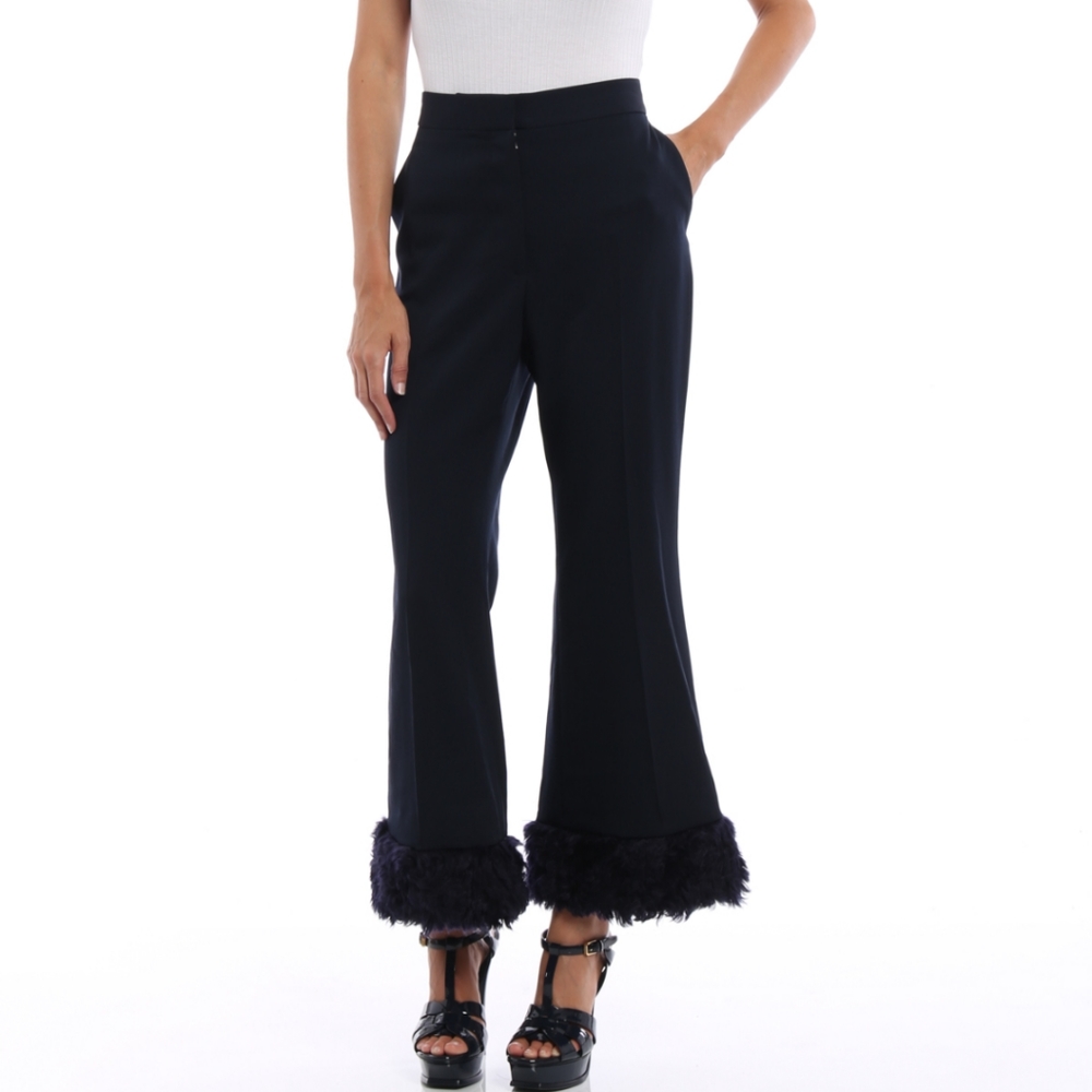 Stella McCartney Malina faux fur cropped pants xs $725 w/ tags